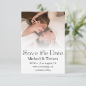 Elegante minimalistische moderne script vervaagde  save the date (Staand voorkant)