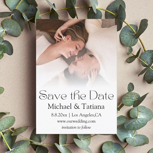 Elegante minimalistische moderne script vervaagde  save the date