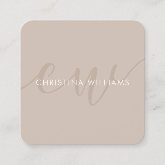 Elegante minimalistische moderne stijlvolle profes vierkante visitekaartje (Voorkant)