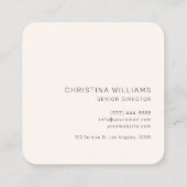 Elegante minimalistische moderne stijlvolle profes vierkante visitekaartje (Achterkant)