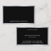 Elegante minimalistische moderne trendy zilveren k visitekaartje (Voorkant / Achterkant)