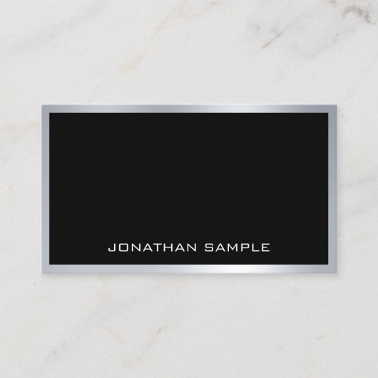 Elegante minimalistische moderne trendy zilveren k visitekaartje (Voorkant)