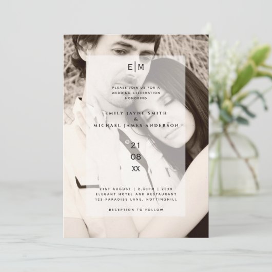 Elegante Minimalistische Moderne Trouw-FOTO OVERLA Kaart (Staand voorkant)