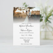 elegante minimalistische moderne trouwfoto kaart (Staand voorkant)