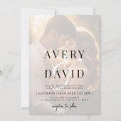 Elegante minimalistische moderne trouwfoto kaart (Voorkant)