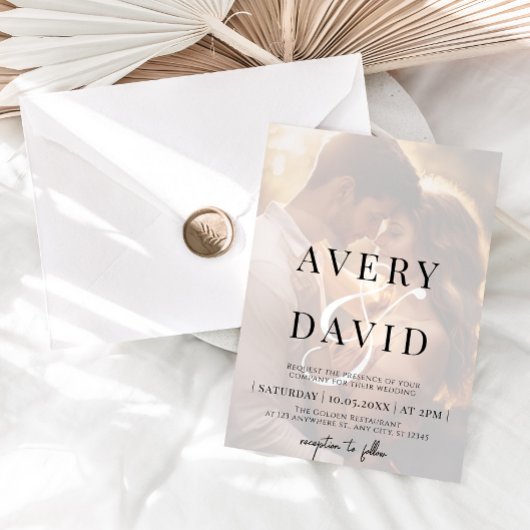 Elegante minimalistische moderne trouwfoto kaart