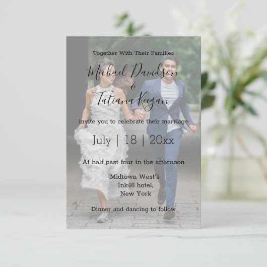 elegante minimalistische moderne trouwfotobedekkin kaart (Staand voorkant)