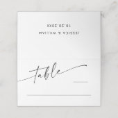 Elegante minimalistische moderne trouwtafel plaats plaatskaartje (Buitenkant ongevouwen)