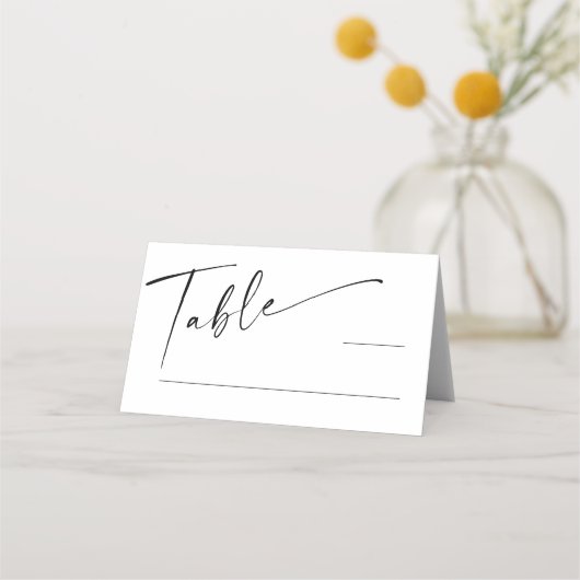 Elegante minimalistische moderne trouwtafel plaats plaatskaartje (Voorkant)