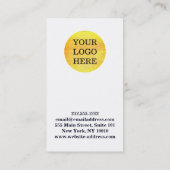 Elegante Minimalistische Moderne Uw Logo Visitekaartje (Achterkant)