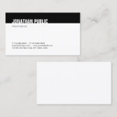 Elegante minimalistische moderne zwart-wit Sjabloo Visitekaartje (Voorkant / Achterkant)