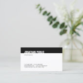 Elegante minimalistische moderne zwart-wit Sjabloo Visitekaartje (Staand voorkant)