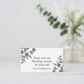 Elegante minimalistische moderne zwarte witte wild informatiekaartje (Staand voorkant)