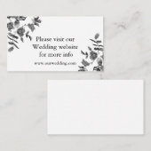 Elegante minimalistische moderne zwarte witte wild informatiekaartje (Voorkant / Achterkant)