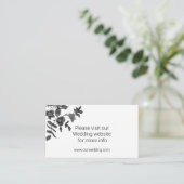 Elegante minimalistische moderne zwarte witte wild informatiekaartje (Staand voorkant)