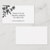 Elegante minimalistische moderne zwarte witte wild informatiekaartje (Voorkant / Achterkant)