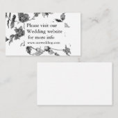 Elegante minimalistische moderne zwarte witte wild informatiekaartje (Voorkant / Achterkant)