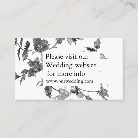 Elegante minimalistische moderne zwarte witte wild informatiekaartje (Voorkant)