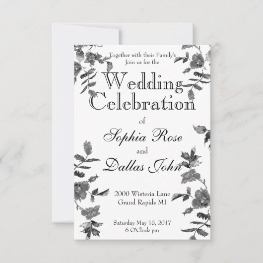 Elegante minimalistische moderne zwarte witte wild kaart (Voorkant)