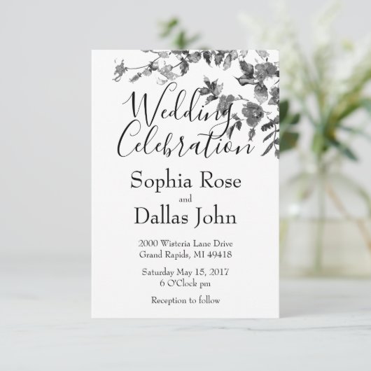 Elegante minimalistische moderne zwarte witte wild kaart (Staand voorkant)