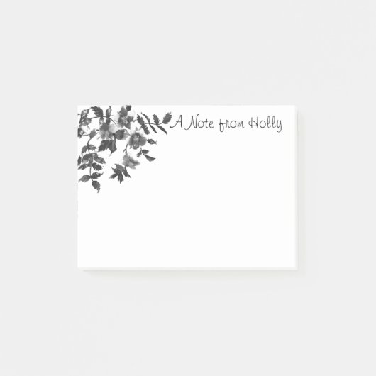 Elegante minimalistische moderne zwarte witte wild post-it® notes (Voorkant)