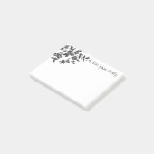 Elegante minimalistische moderne zwarte witte wild post-it® notes (Schuin)
