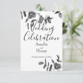 Elegante minimalistische moderne zwarte witte wild save the date (Staand voorkant)