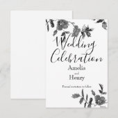 Elegante minimalistische moderne zwarte witte wild save the date (Voorkant / Achterkant)