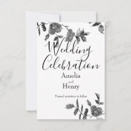 Elegante minimalistische moderne zwarte witte wild save the date