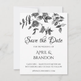 Elegante minimalistische moderne zwarte witte wild save the date