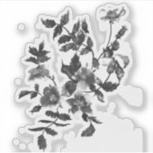 Elegante minimalistische moderne zwarte witte wild sticker (Voorkant)