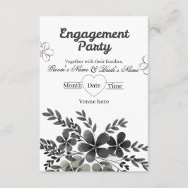Elegante Minimalistische Monochrome Trouwkaart Kaart