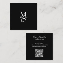Elegante minimalistische monogram aanpasbare QR-co