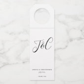 Elegante Minimalistische Monogram Beginletters Tro Flessenhanger (Voorkant)