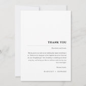 Elegante minimalistische monogram bruiloft bedankk bedankkaart (Achterkant)