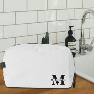 Elegante minimalistische monogram cadeau   Grijs Toilettasje