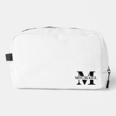 Elegante minimalistische monogram cadeau | Wit Toilettasje (Voorkant)