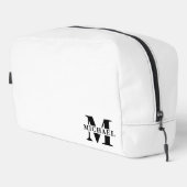Elegante minimalistische monogram cadeau | Wit Toilettasje (Rechterhoek)