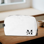 Elegante minimalistische monogram cadeau | Wit Toilettasje