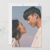 Elegante minimalistische monogram foto overlay bru kaart (Achterkant)