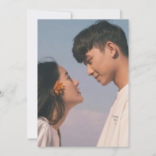 Elegante minimalistische monogram foto overlay bru kaart (Achterkant)