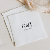 Elegante minimalistische monogram Initialen bruilo Servet