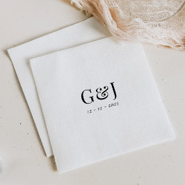 Elegante minimalistische monogram Initialen bruilo Servet
