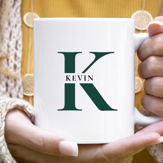 Elegante minimalistische monogram naam koffiemok