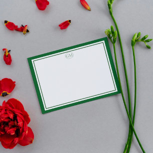 Elegante Minimalistische Monogram Notitiekaarten Notitiekaartje