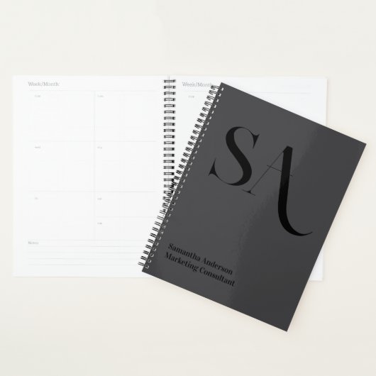 Elegante minimalistische monogram planner – gepers (Display)