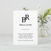 Elegante Minimalistische Monogram Save The Date (Staand voorkant)