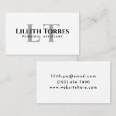 Elegante minimalistische monogram schone typografi visitekaartje (Voorkant / Achterkant)