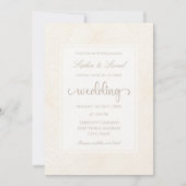 Elegante minimalistische monotone bloemenbruiloft kaart (Voorkant)