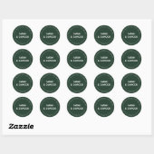 Elegante minimalistische moslim groen wit bruiloft ronde sticker (Vel)